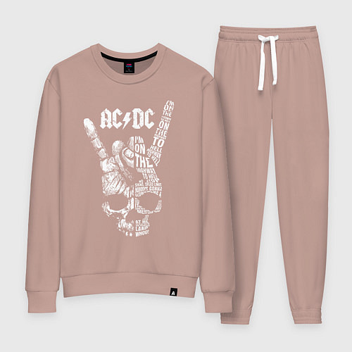 Женский костюм AC DC - highway to hell / Пыльно-розовый – фото 1
