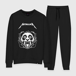 Костюм хлопковый женский Metallica rock panda, цвет: черный