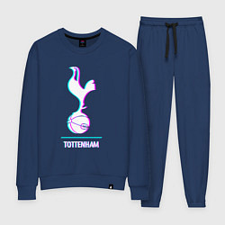Костюм хлопковый женский Tottenham FC в стиле glitch, цвет: тёмно-синий