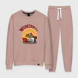 Костюм хлопковый женский Воркозавр, цвет: пыльно-розовый