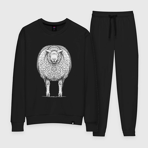 Женский костюм Белая овечка анфас / Черный – фото 1