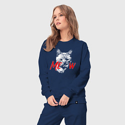 Костюм хлопковый женский Meow kitty, цвет: тёмно-синий — фото 2