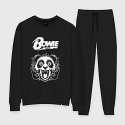 Костюм хлопковый женский David Bowie rock panda, цвет: черный