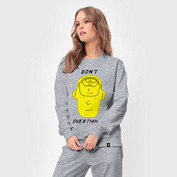Костюм хлопковый женский Dont overthink, цвет: меланж — фото 2
