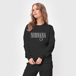 Костюм хлопковый женский Nirvana logo smile, цвет: черный — фото 2