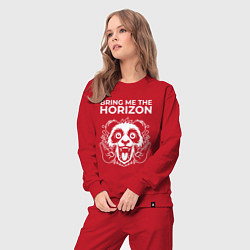 Костюм хлопковый женский Bring Me the Horizon rock panda, цвет: красный — фото 2