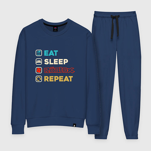 Женский костюм Eat sleep roblox repeat art / Тёмно-синий – фото 1