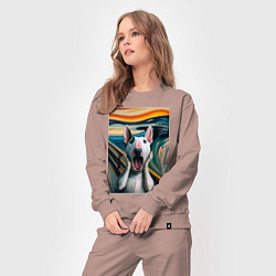 Костюм хлопковый женский Булли в картине крик - нейросеть, цвет: пыльно-розовый — фото 2