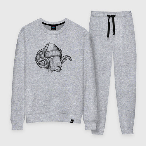 Женский костюм Новогодний барашек / Меланж – фото 1