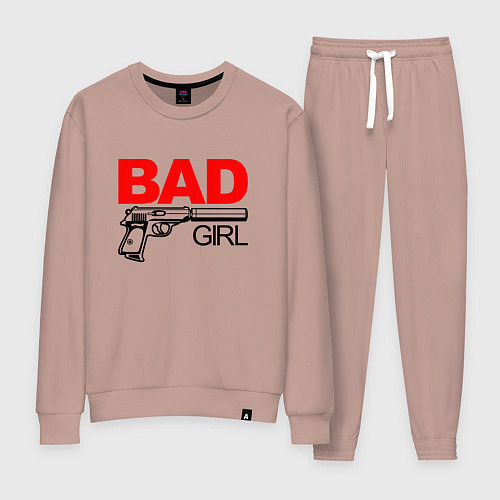 Женский костюм Bad girl with gun / Пыльно-розовый – фото 1