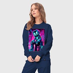 Костюм хлопковый женский Minecraft - dude in the neon city, цвет: тёмно-синий — фото 2