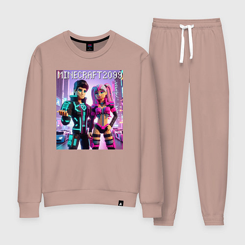 Женский костюм Barbie and Ken Voxel ai art Minecraft 2099 / Пыльно-розовый – фото 1