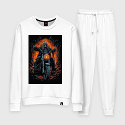 Женский костюм Скелет сатаны едет на старом мотоцикле