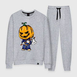 Костюм хлопковый женский Тыква с топором, цвет: меланж