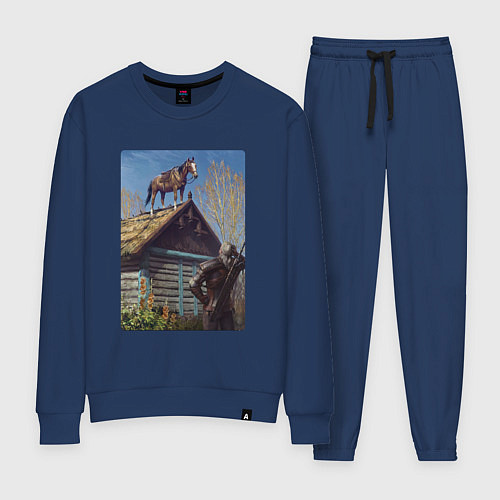 Женский костюм Геральд и плотва на крыше - обложка карты из Гвинт / Тёмно-синий – фото 1