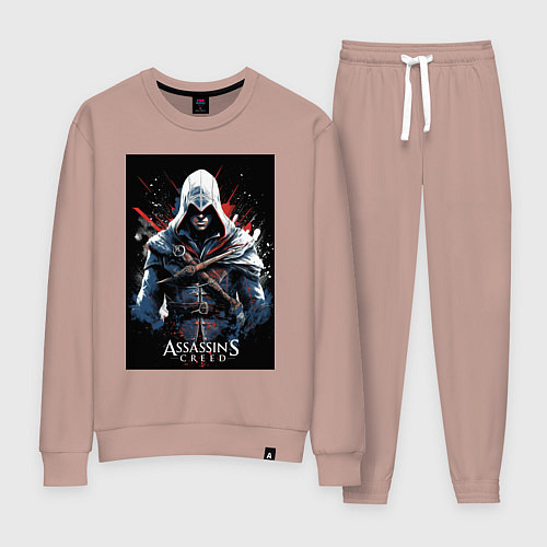 Женский костюм Assassins creed огненный фон / Пыльно-розовый – фото 1