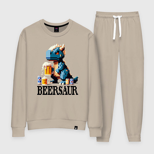 Женский костюм Пивозавр - пиксель арт нейросеть / Миндальный – фото 1