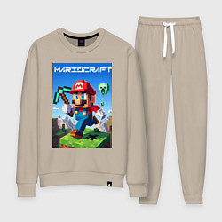 Костюм хлопковый женский Minecraft and Mario - ai art collaboration, цвет: миндальный