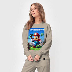 Костюм хлопковый женский Minecraft and Mario - ai art collaboration, цвет: миндальный — фото 2