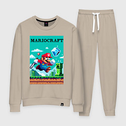 Женский костюм Mario and Minecraft - collaboration pixel art