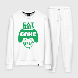 Костюм хлопковый женский Есть спать игры, цвет: белый