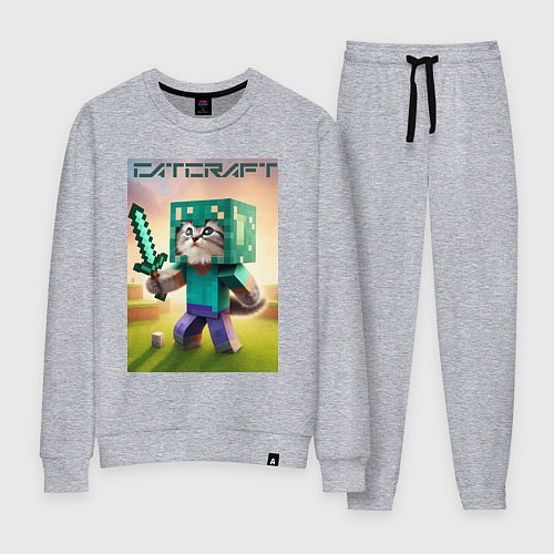 Женский костюм Котёнок Майнкрафт - коллаба нейросеть / Меланж – фото 1