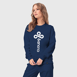 Костюм хлопковый женский Cloud9 - vertical logo, цвет: тёмно-синий — фото 2