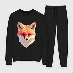 Костюм хлопковый женский Foxs head, цвет: черный