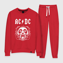 Костюм хлопковый женский AC DC rock panda, цвет: красный