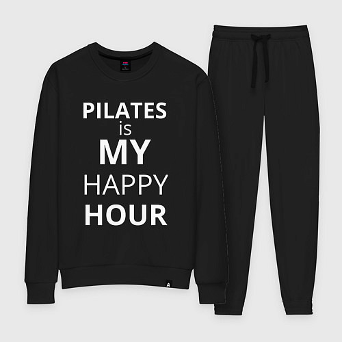 Женский костюм Pilates is my happy hour -  пилатес мой любимый ча / Черный – фото 1