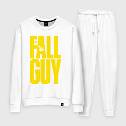 Костюм хлопковый женский The fall guy logo, цвет: белый