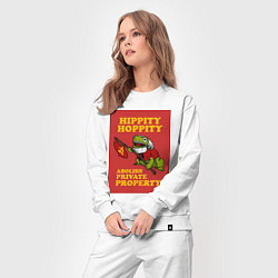 Костюм хлопковый женский Лягушка революционер, цвет: белый — фото 2