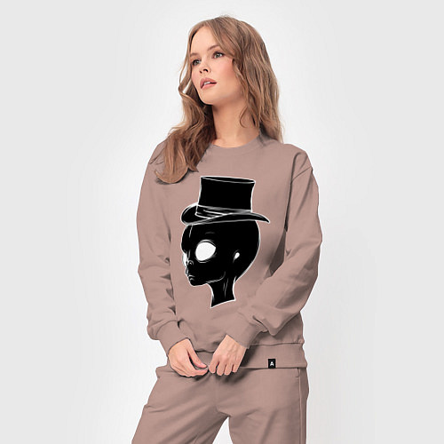 Женский костюм Пришелец в цилиндре / Пыльно-розовый – фото 3