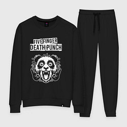 Костюм хлопковый женский Five Finger Death Punch rock panda, цвет: черный