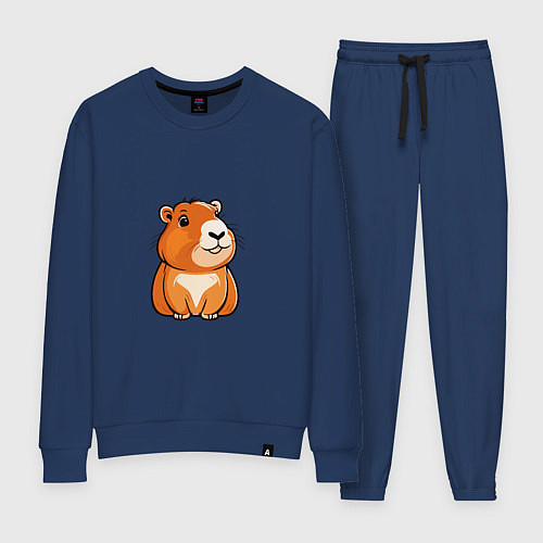 Женский костюм Сидящая удивлённая капибара / Тёмно-синий – фото 1