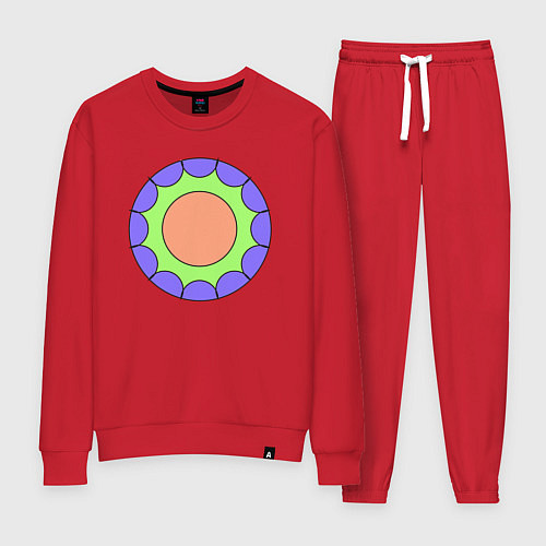 Женский костюм Салатовая звезда с окружностями / Красный – фото 1