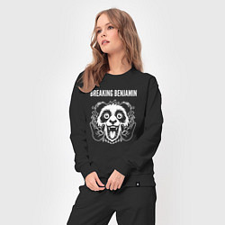 Костюм хлопковый женский Breaking Benjamin rock panda, цвет: черный — фото 2