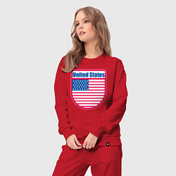 Костюм хлопковый женский United States, цвет: красный — фото 2