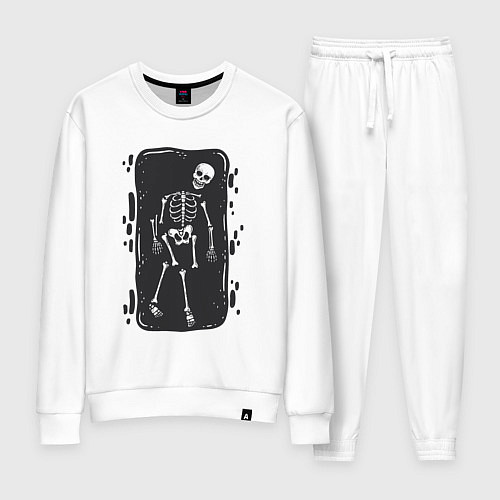 Женский костюм Скелет в могиле / Белый – фото 1