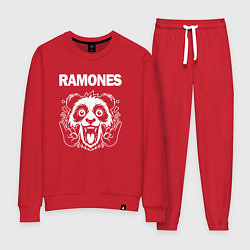 Костюм хлопковый женский Ramones rock panda, цвет: красный