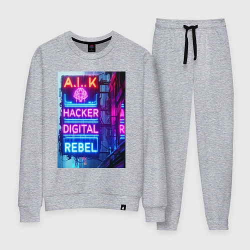 Женский костюм Ai hacker digital rebel - neon glow / Меланж – фото 1