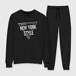 Костюм хлопковый женский Нью-Йоркский стиль, цвет: черный