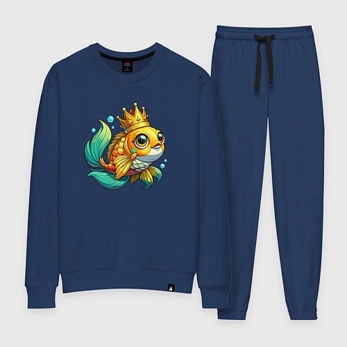Женский костюм Золотая рыбка в короне / Тёмно-синий – фото 1