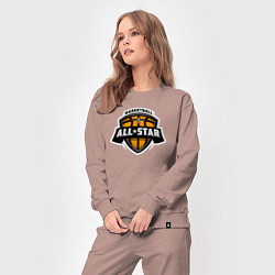 Костюм хлопковый женский All-star basket, цвет: пыльно-розовый — фото 2