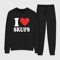 Костюм хлопковый женский I love - skufs, цвет: черный