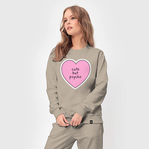 Женский костюм Cute but psycho pink heart / Миндальный – фото 3