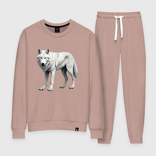 Женский костюм Белый волк альфа / Пыльно-розовый – фото 1