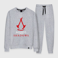 Костюм хлопковый женский Assassins creed shadows logo, цвет: меланж