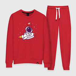 Костюм хлопковый женский Космос это любовь, цвет: красный
