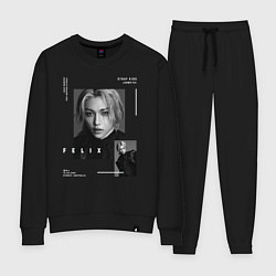 Костюм хлопковый женский Stray kids Lee Felix, цвет: черный